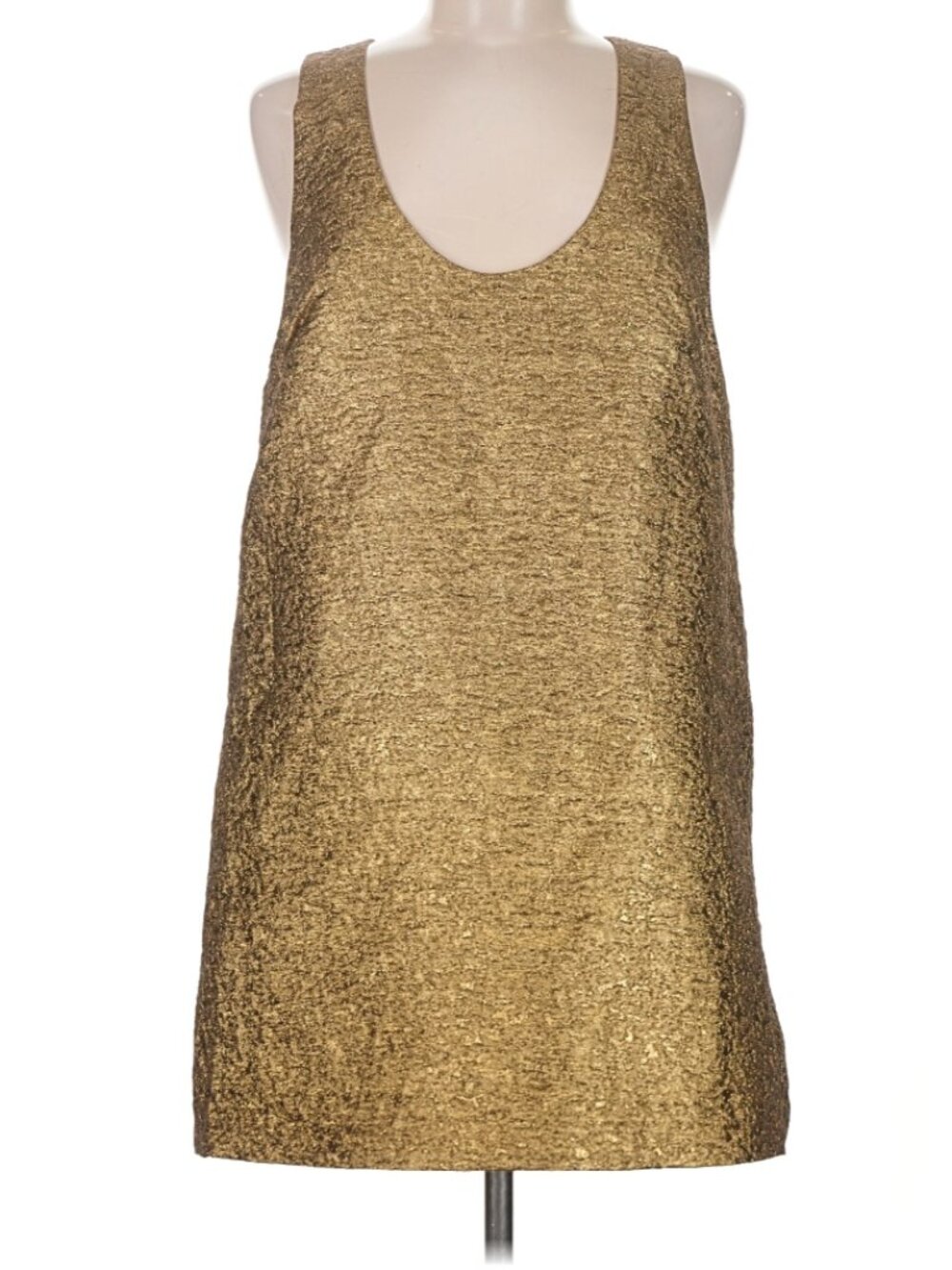 H&M Edition Premium Jacquard Weave Metallic Gold Mini Dress size M